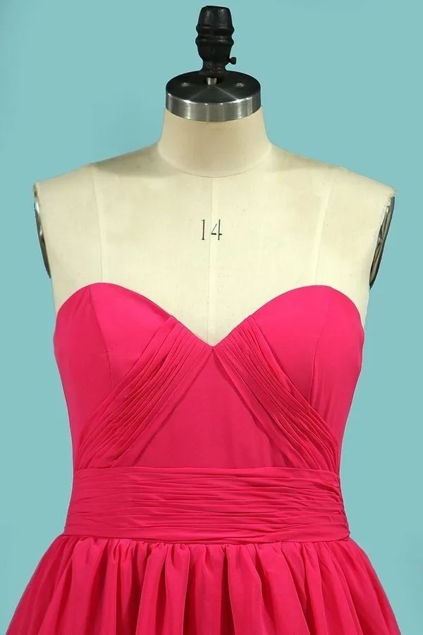 2024 A Line Sweetheart Prom Dresses Ruched PS85PXTX