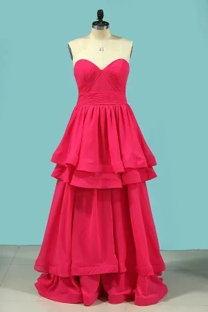 2024 A Line Sweetheart Prom Dresses Ruched PS85PXTX