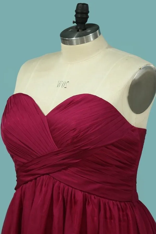 2024 Asymmetrical Bridesmaid Dresses Sweetheart Ruched Bodice PMQL24EF