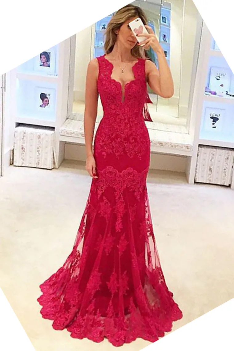 2024 Popular Straps Prom Dresses Tulle With Applique Sweep Train