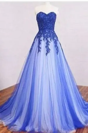 2024 Prom Dresses A-Line Sweetheart Floor-Length Tulle With Applique
