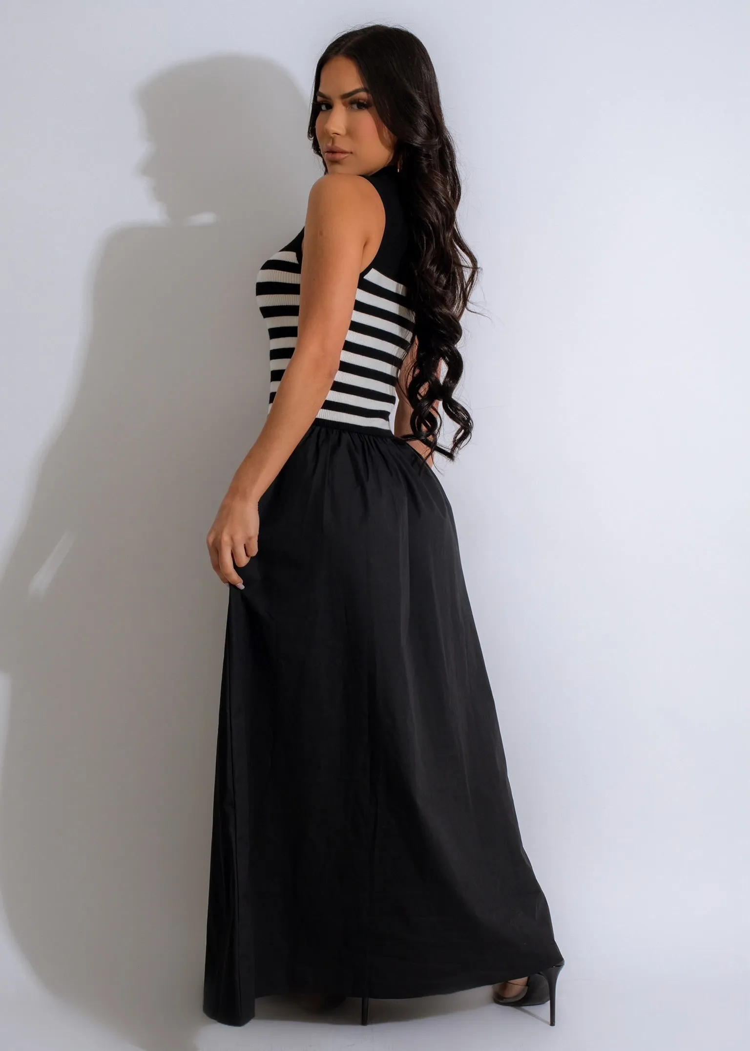 A Lot Of Money Knit Maxi Dress Black