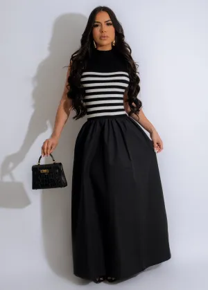 A Lot Of Money Knit Maxi Dress Black