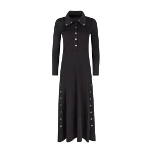 Accented Button Robe | Black [Final Sale]