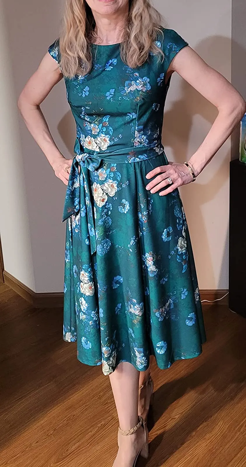 Armygreen Women Casual Dresses Vintage Cocktail Tea Party Dress A-Line Summer Work Dress - DRESSTELLS