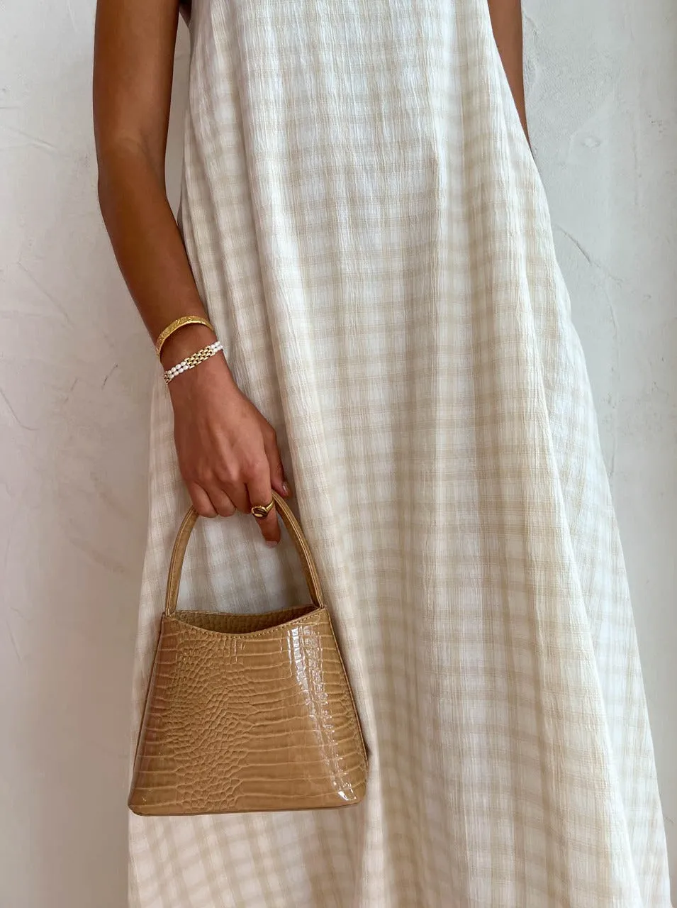 Assembly Label Tully Dress in Stone Check