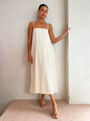 Assembly Label Tully Dress in Stone Check