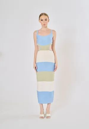 Bazzi Powder Blue Bandage Bodycon Knitted Midi Dress
