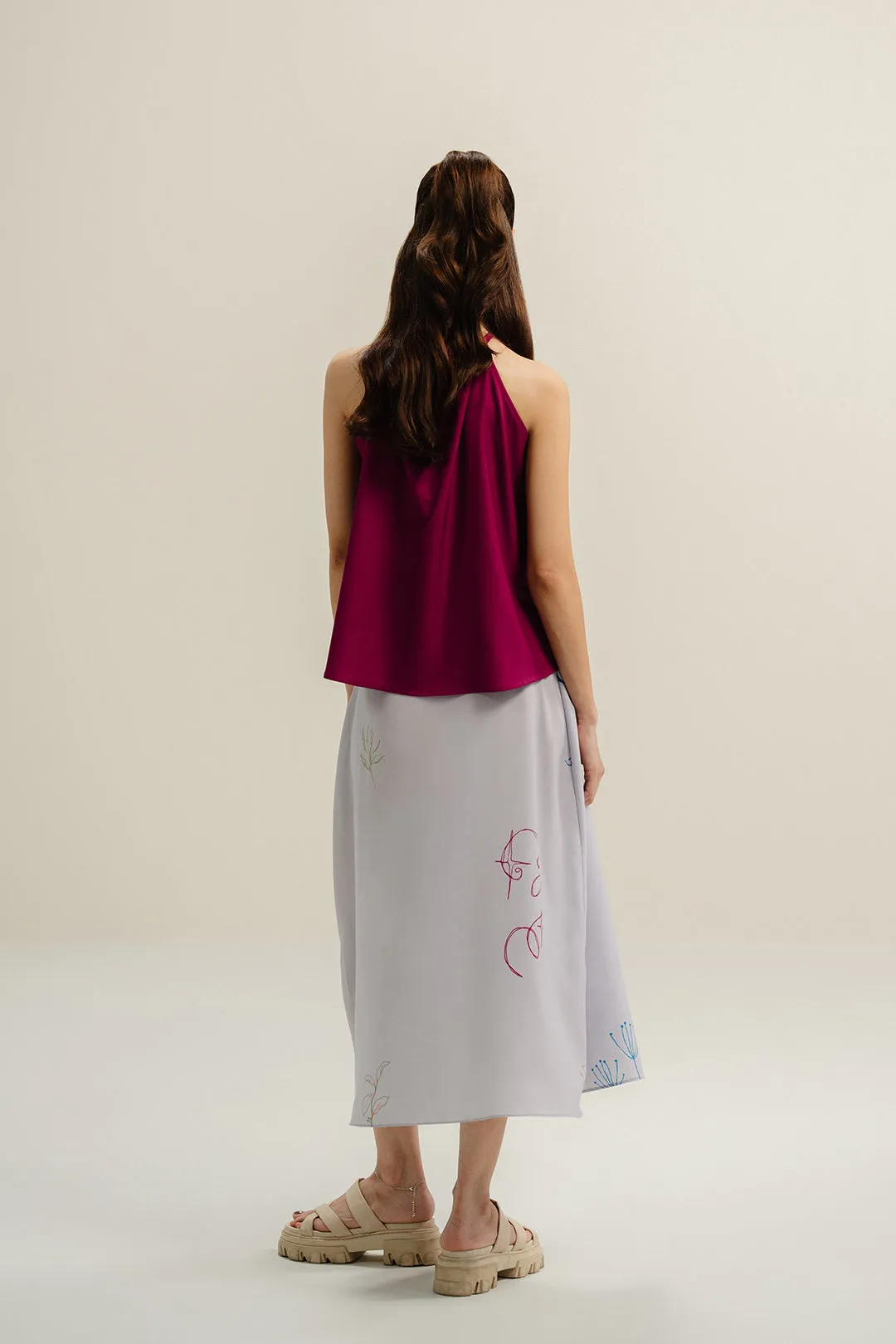 Beetroot Pink Halter Top