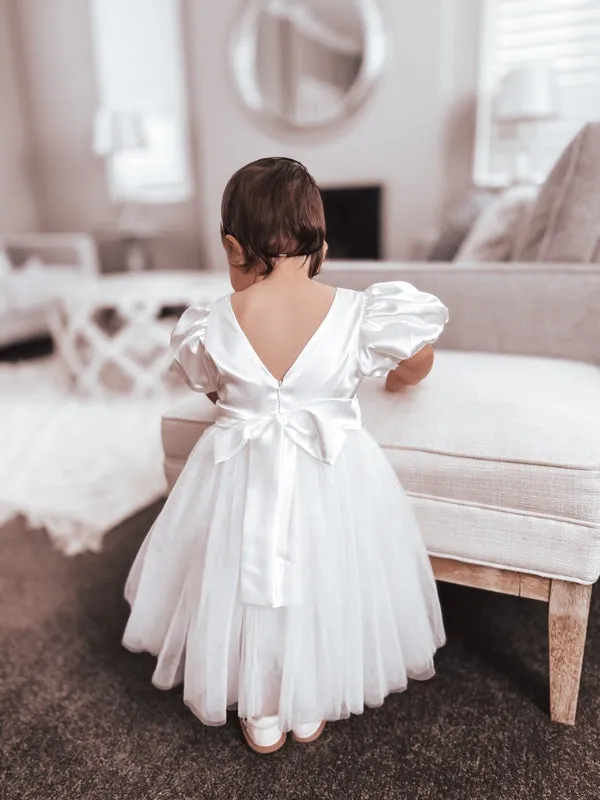 Bella Puff Sleeve Flower Girl Dress