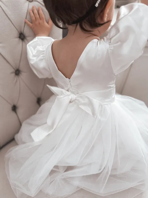 Bella Puff Sleeve Flower Girl Dress