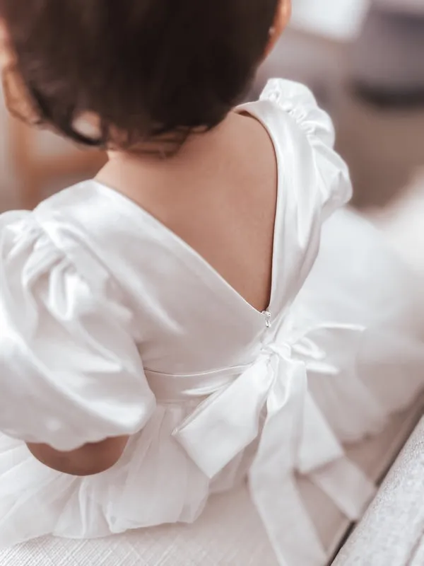 Bella Puff Sleeve Flower Girl Dress