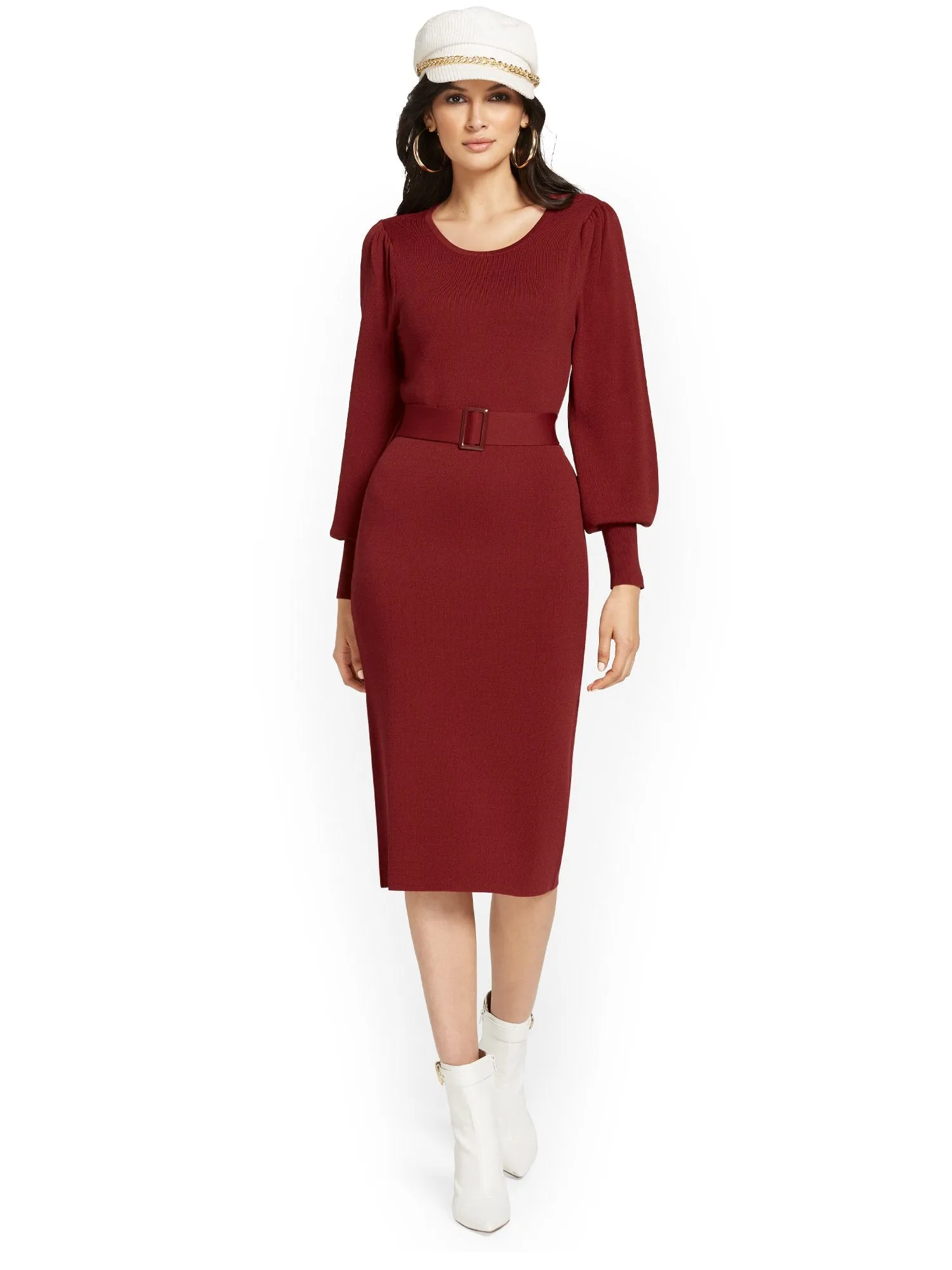 Belted Sweater Dress