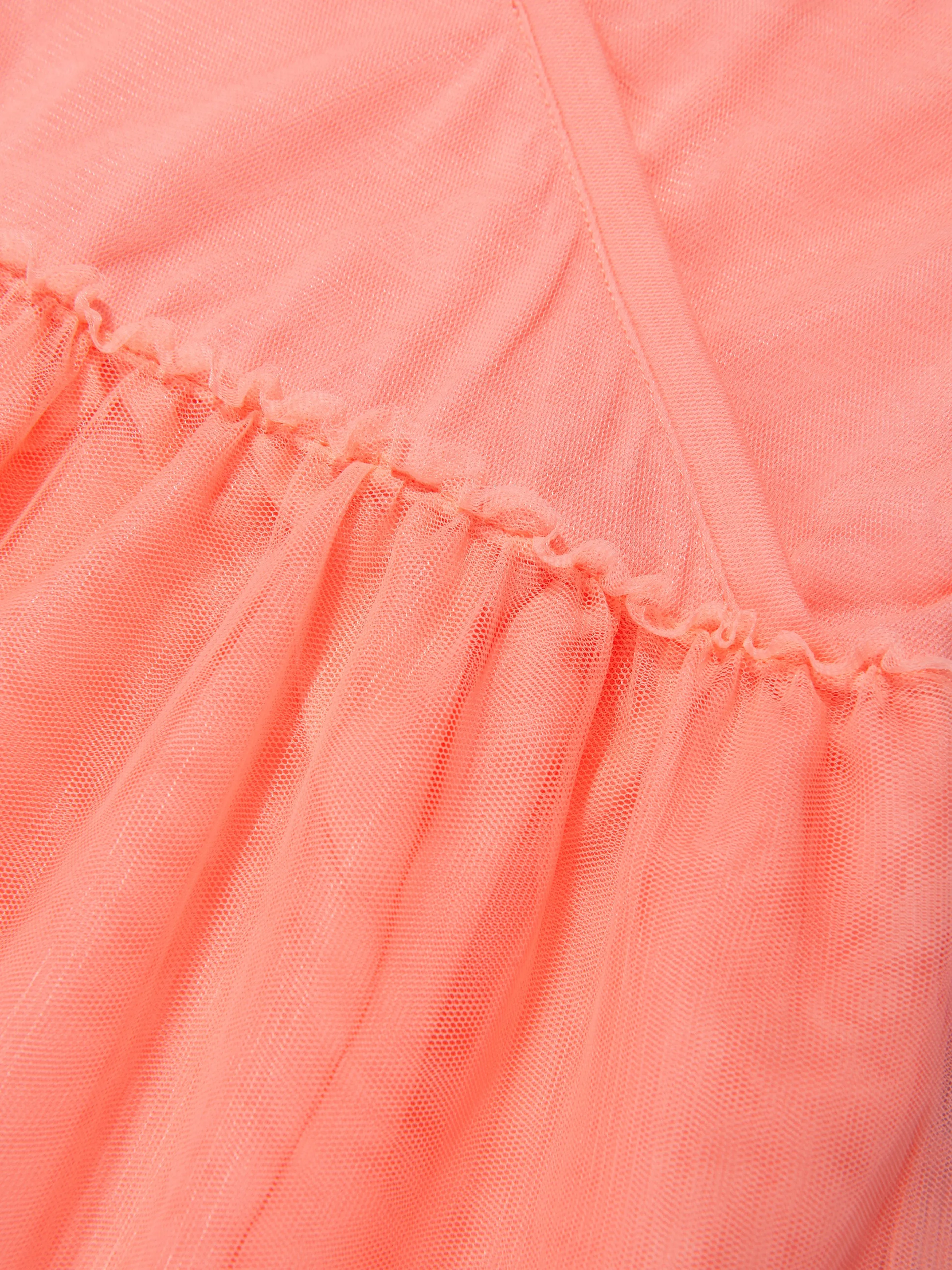 Billieblush Girls Mesh Butterfly Dress in Apricot