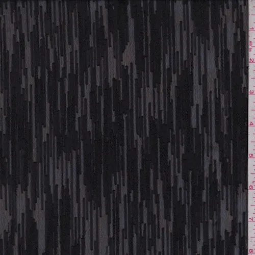 Black Flame Stitch Jacquard Chiffon Fabric