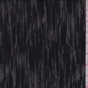 Black Flame Stitch Jacquard Chiffon Fabric