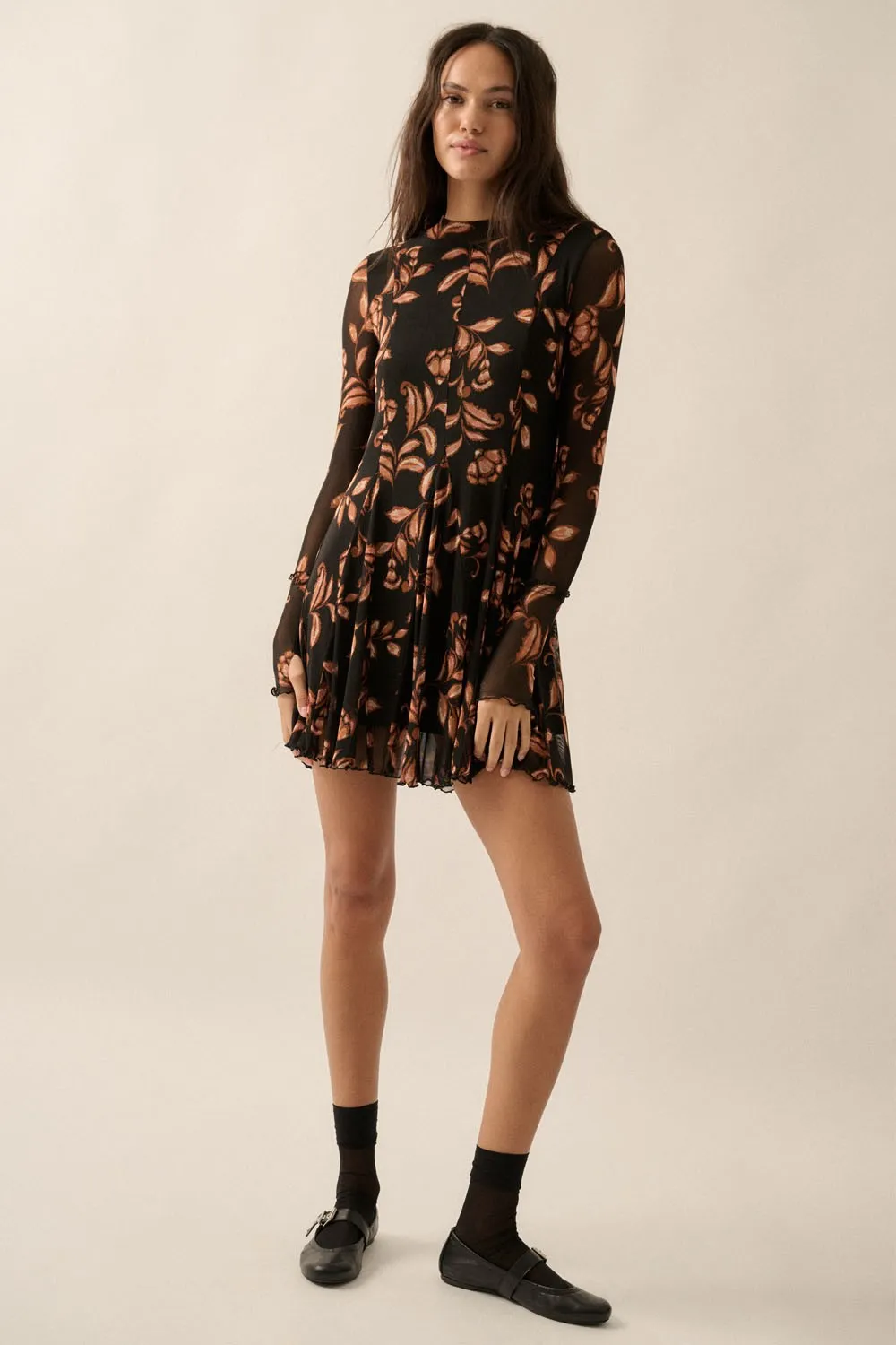 Cabrini Floral Mesh Swing Dress