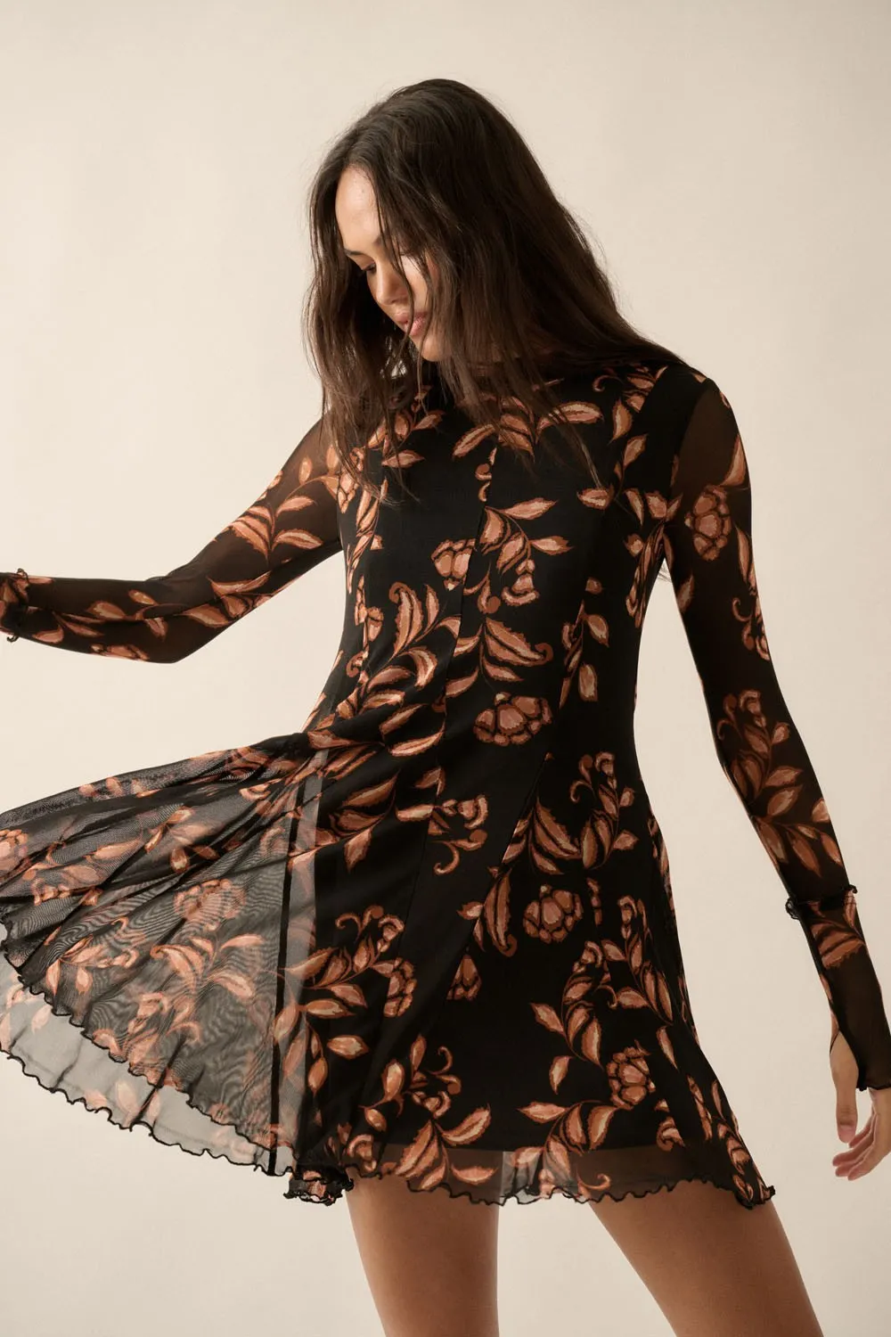 Cabrini Floral Mesh Swing Dress