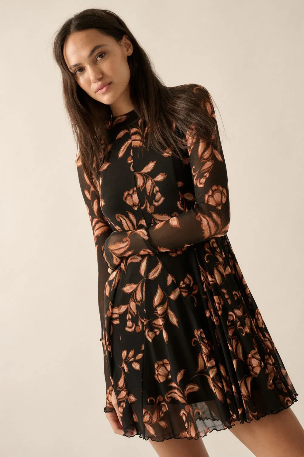 Cabrini Floral Mesh Swing Dress