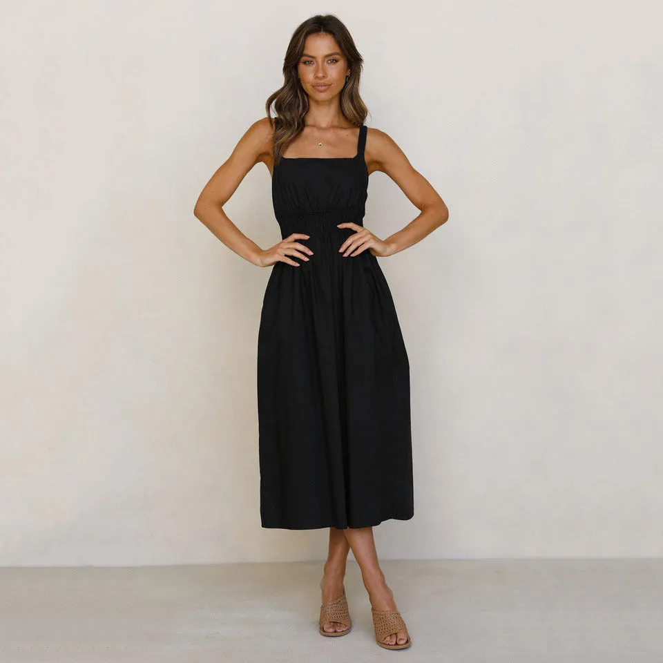 Cami Open-Back Pleated Wholesale Midi Dresses For St. Patrick'S Day