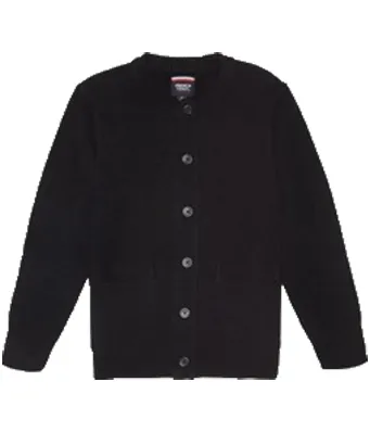Cardigan Sweater, Girls Navy Anti-Pill Crew Neck
