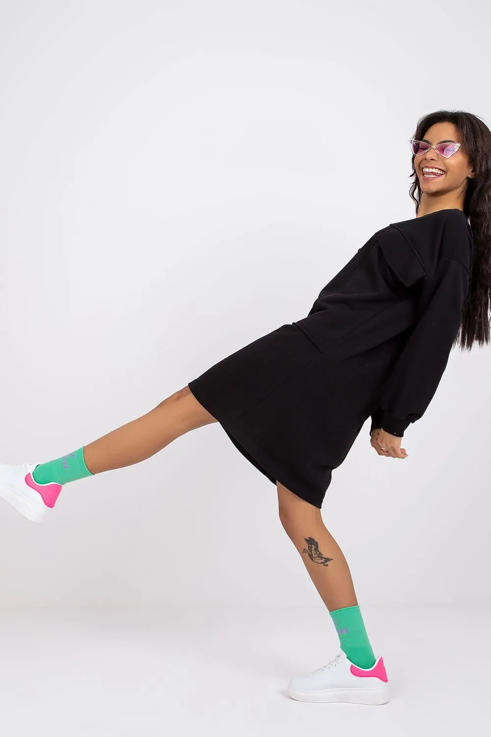 Casual Long Sleeve Pocket Dress