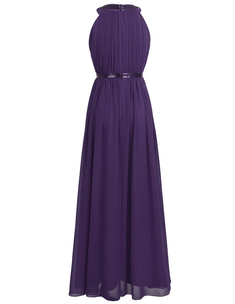 Chiffon Bridesmaid Dresses Bridal Maxi Prom Gown Princess Dress
