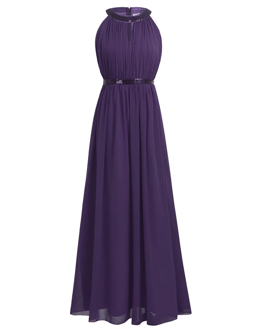 Chiffon Bridesmaid Dresses Bridal Maxi Prom Gown Princess Dress
