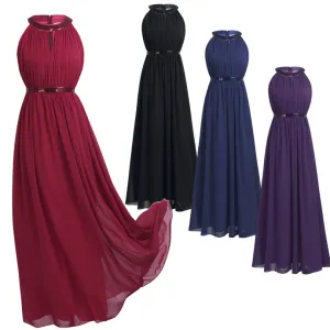 Chiffon Bridesmaid Dresses Bridal Maxi Prom Gown Princess Dress