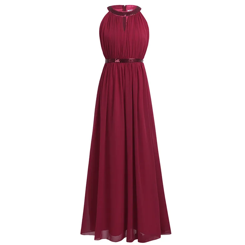 Chiffon Bridesmaid Dresses Bridal Maxi Prom Gown Princess Dress