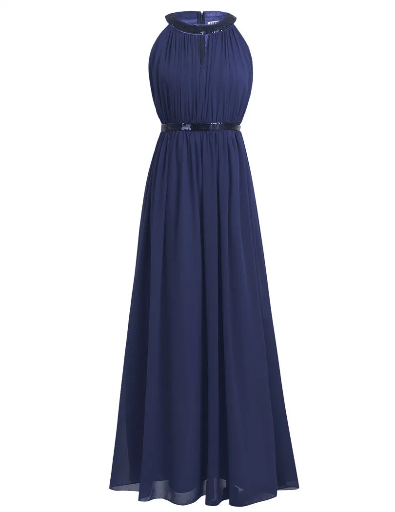 Chiffon Bridesmaid Dresses Bridal Maxi Prom Gown Princess Dress