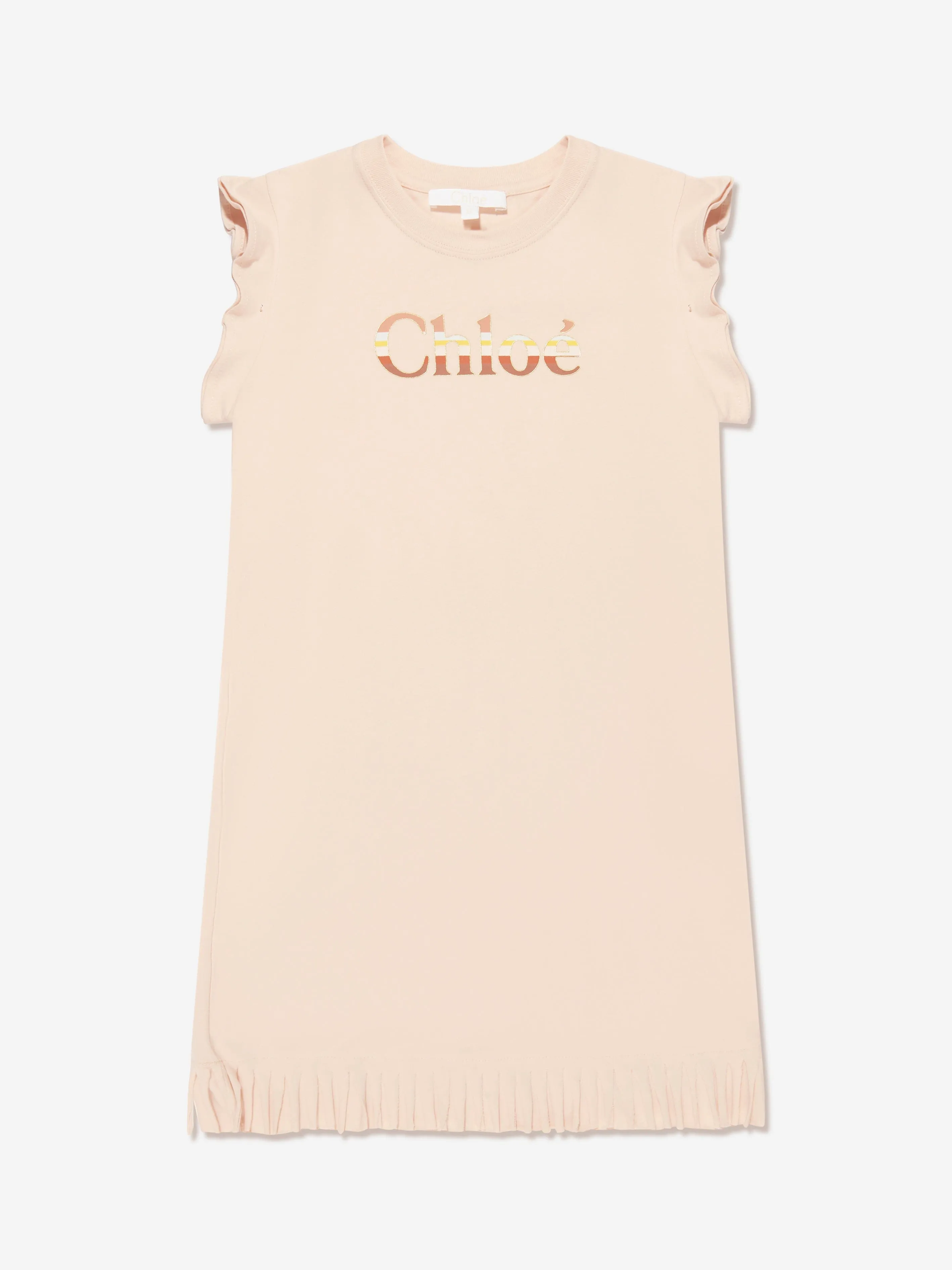 Chloé Girls Organic Cotton Jersey Dress in Pink
