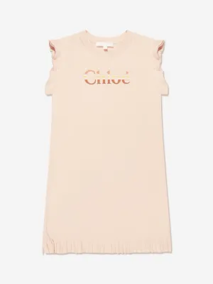 Chloé Girls Organic Cotton Jersey Dress in Pink