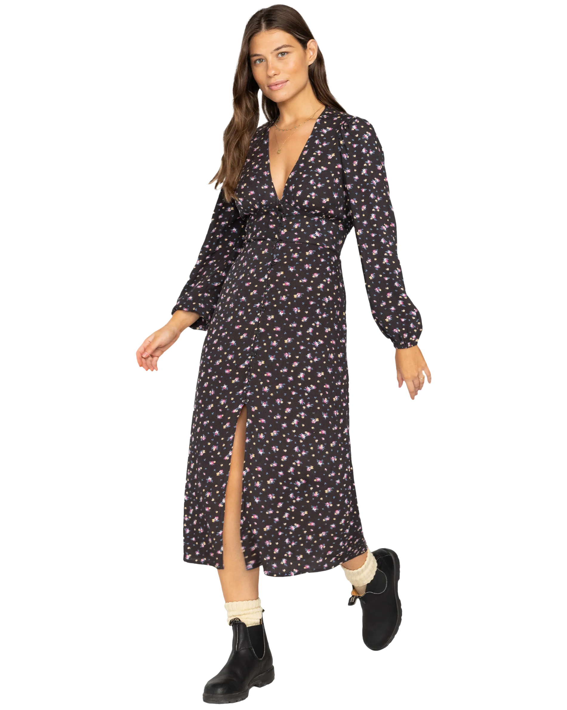Cool Nights Dress in Black Sands