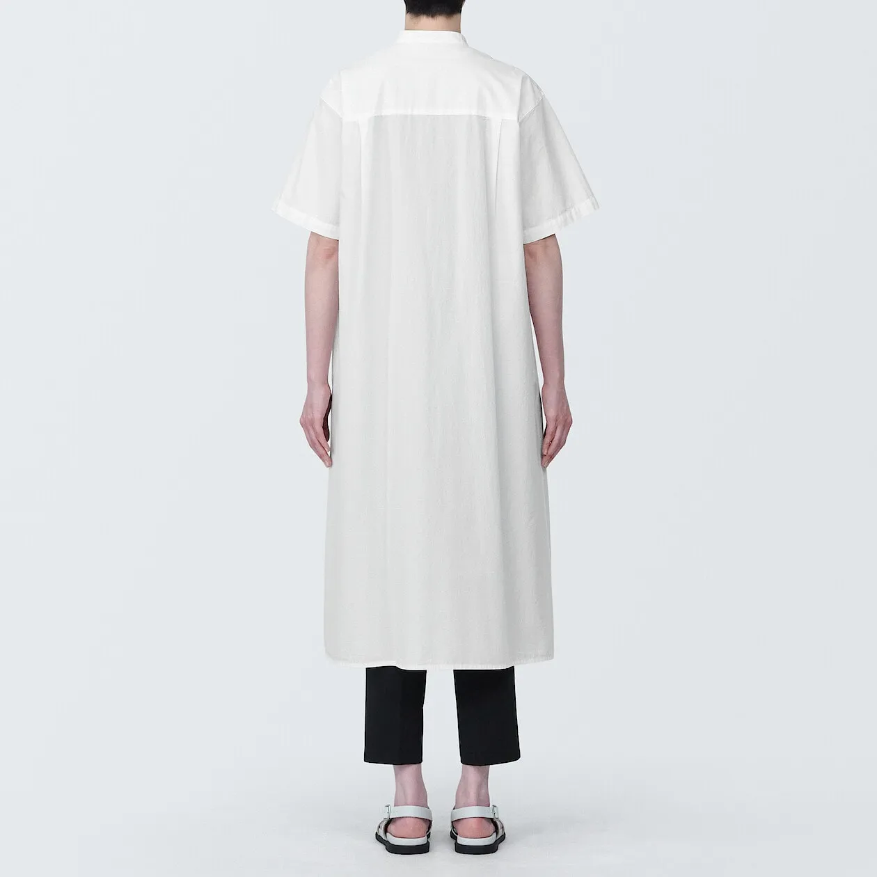 Cool Touch Broadcloth Stand Collar Short Sleeve Dress