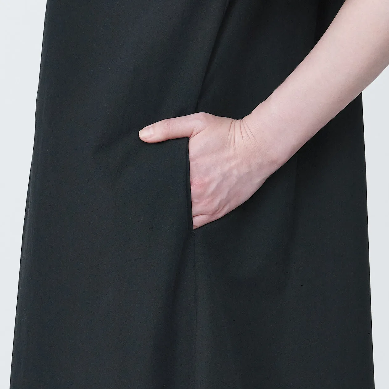 Cool Touch Broadcloth Stand Collar Short Sleeve Dress