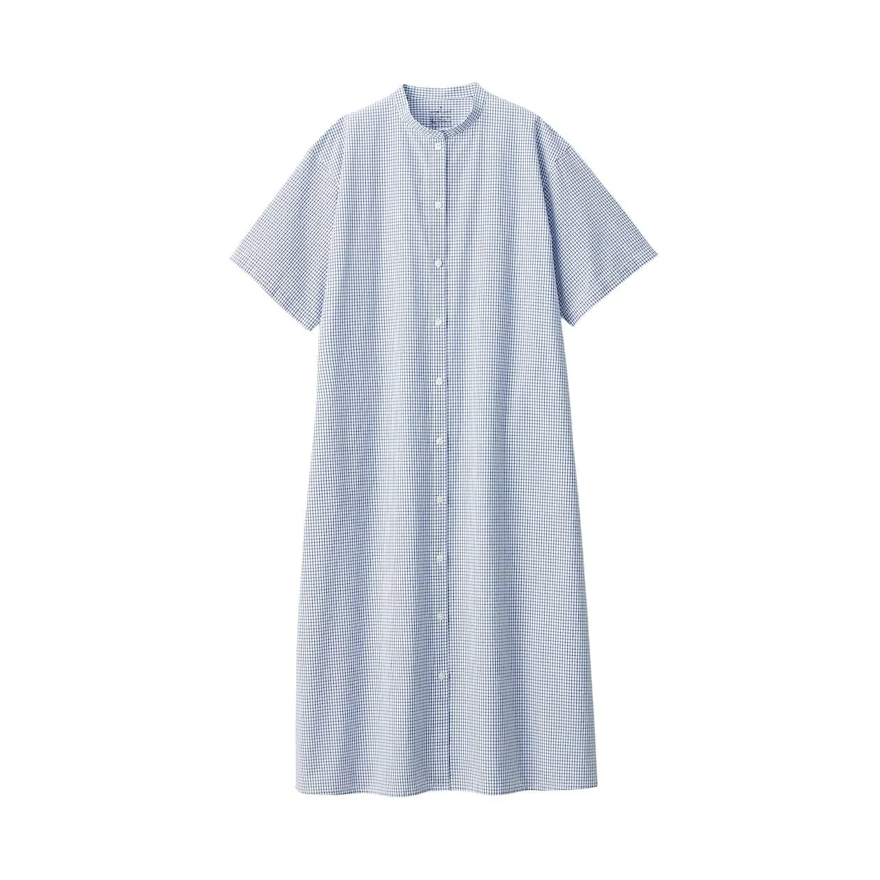 Cool Touch Broadcloth Stand Collar Short Sleeve Dress