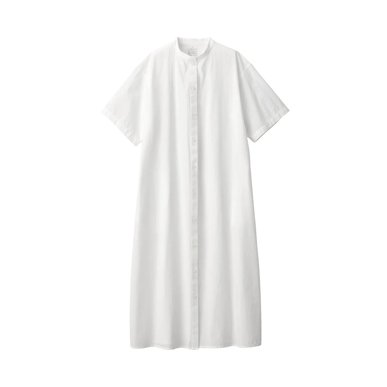 Cool Touch Broadcloth Stand Collar Short Sleeve Dress