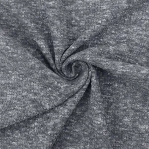Dusty Blue-White Texture Cotton-Polyester Thermal Knit Fabric