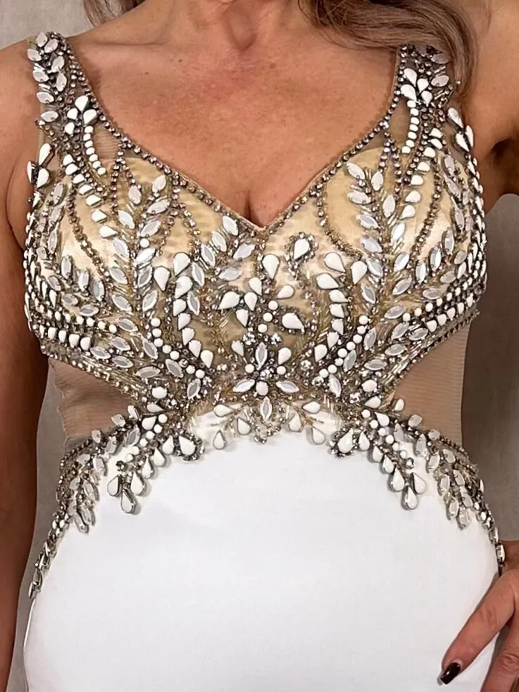 Dynasty White Jewelled Dress