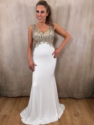 Dynasty White Jewelled Dress