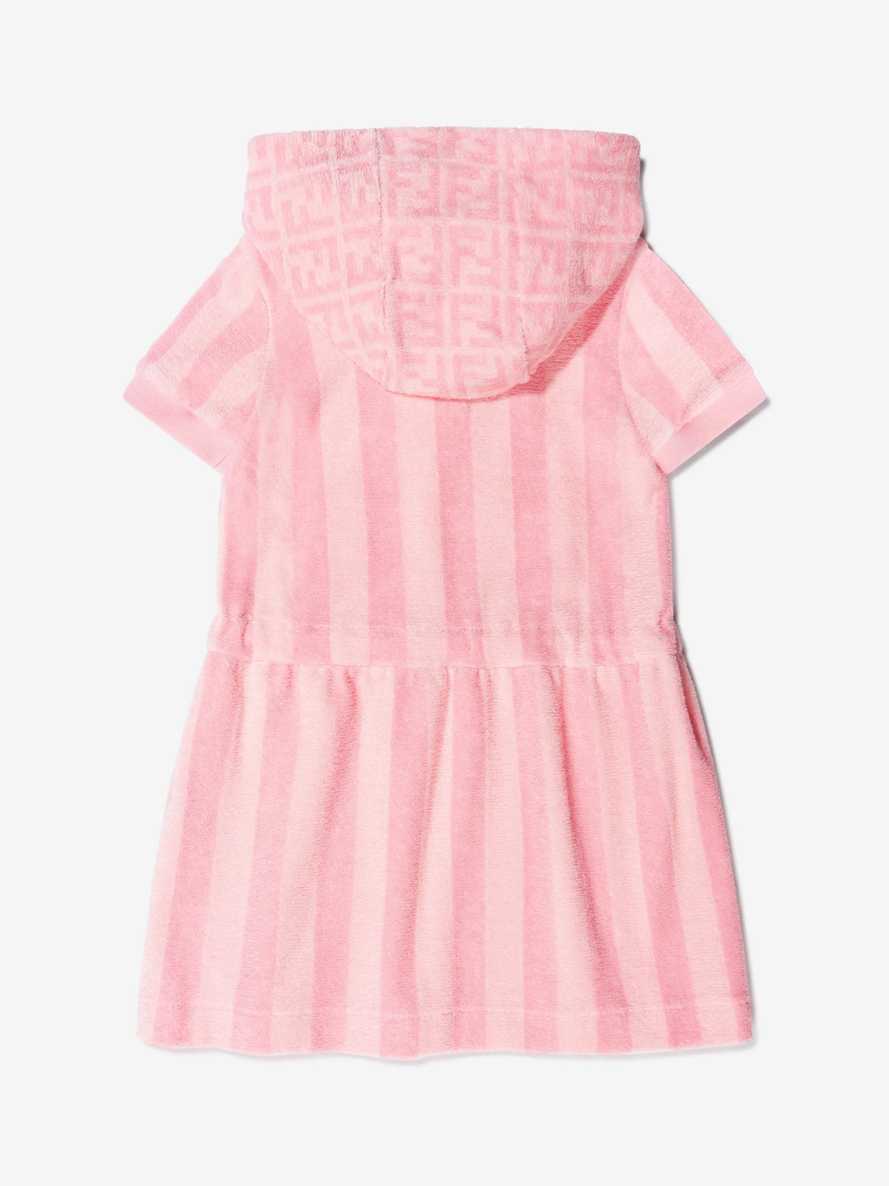 Fendi Girls Cotton Striped Hooded Dress