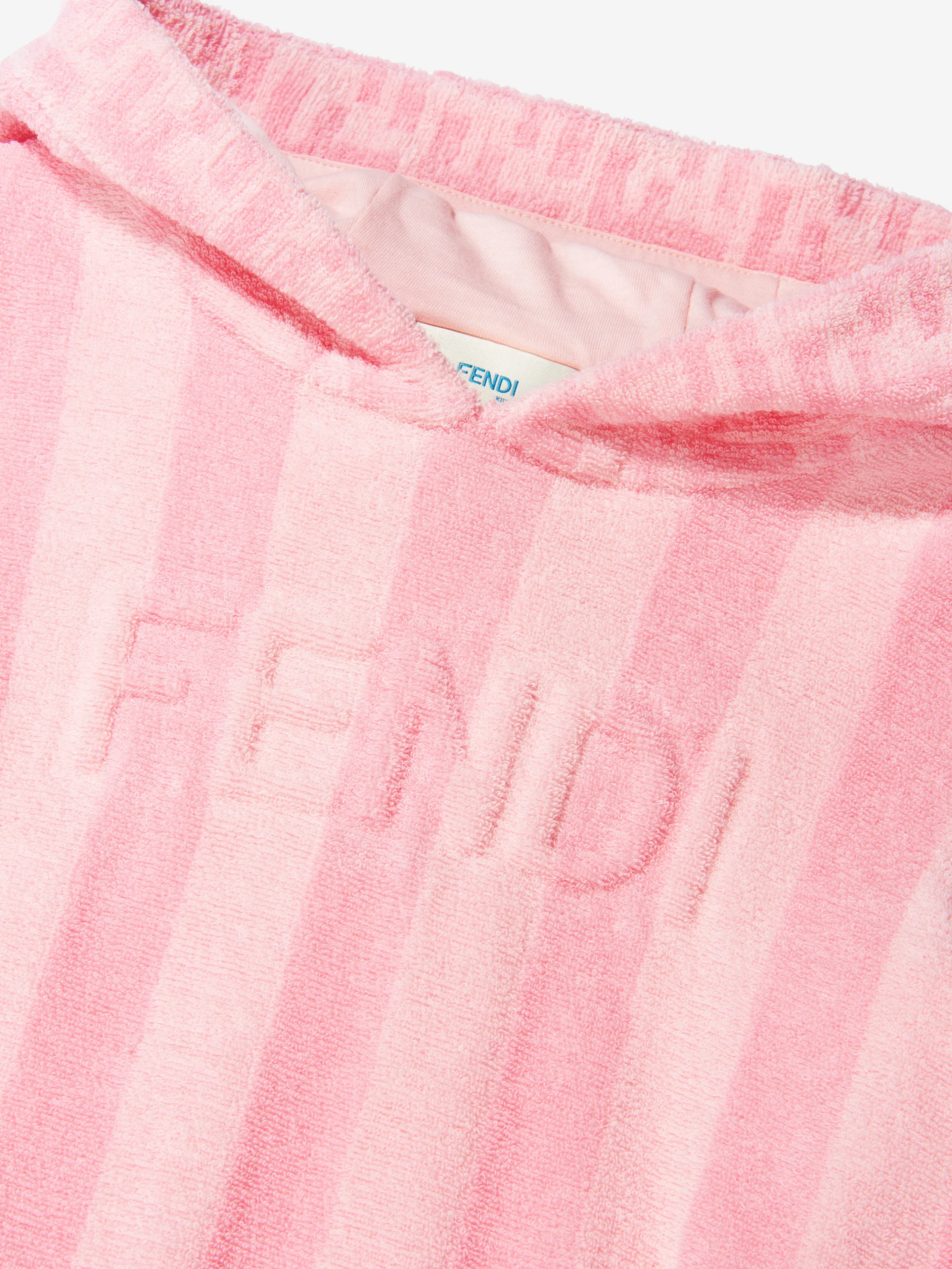Fendi Girls Cotton Striped Hooded Dress