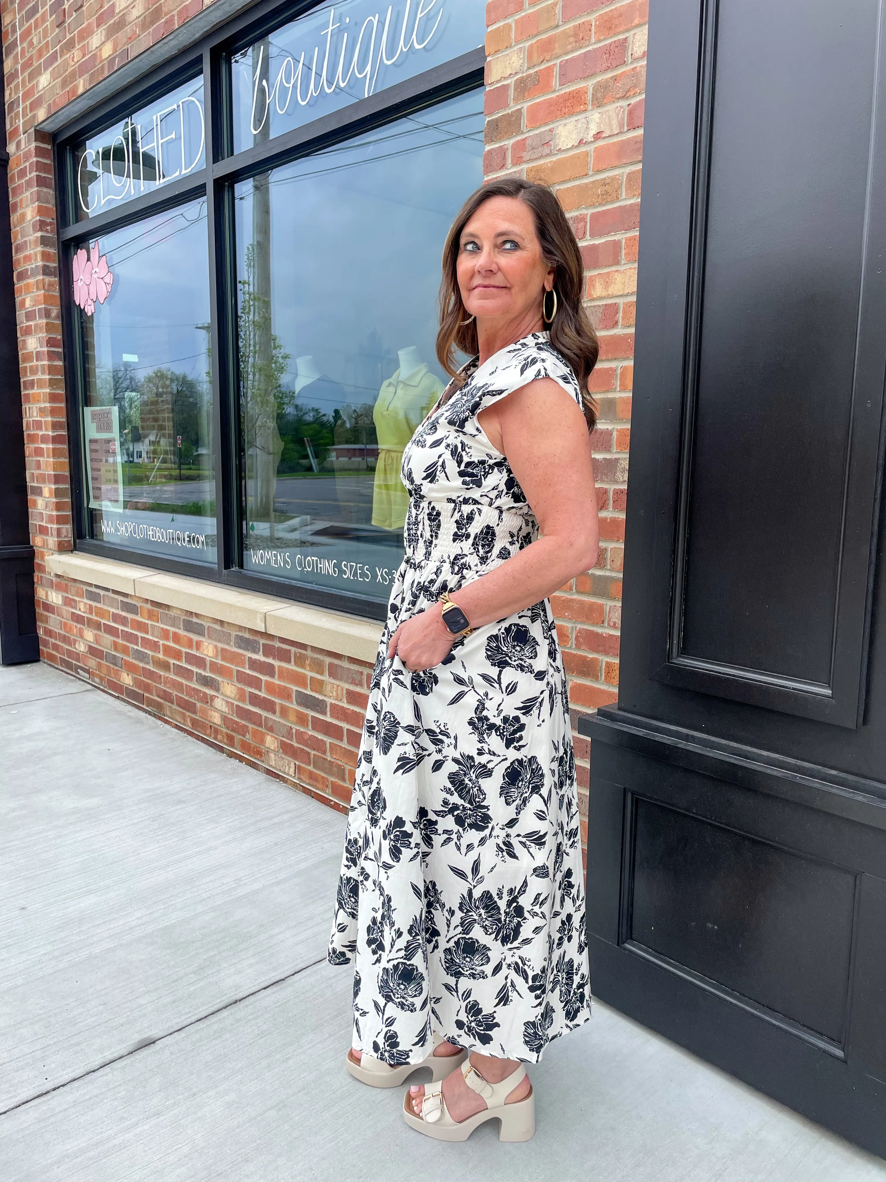 Finley Floral Zip Up Midi Dress