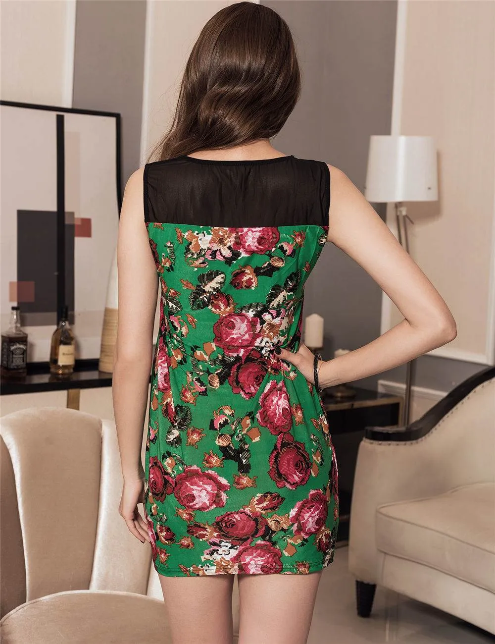 Flower Short Sleeve Print Dresses