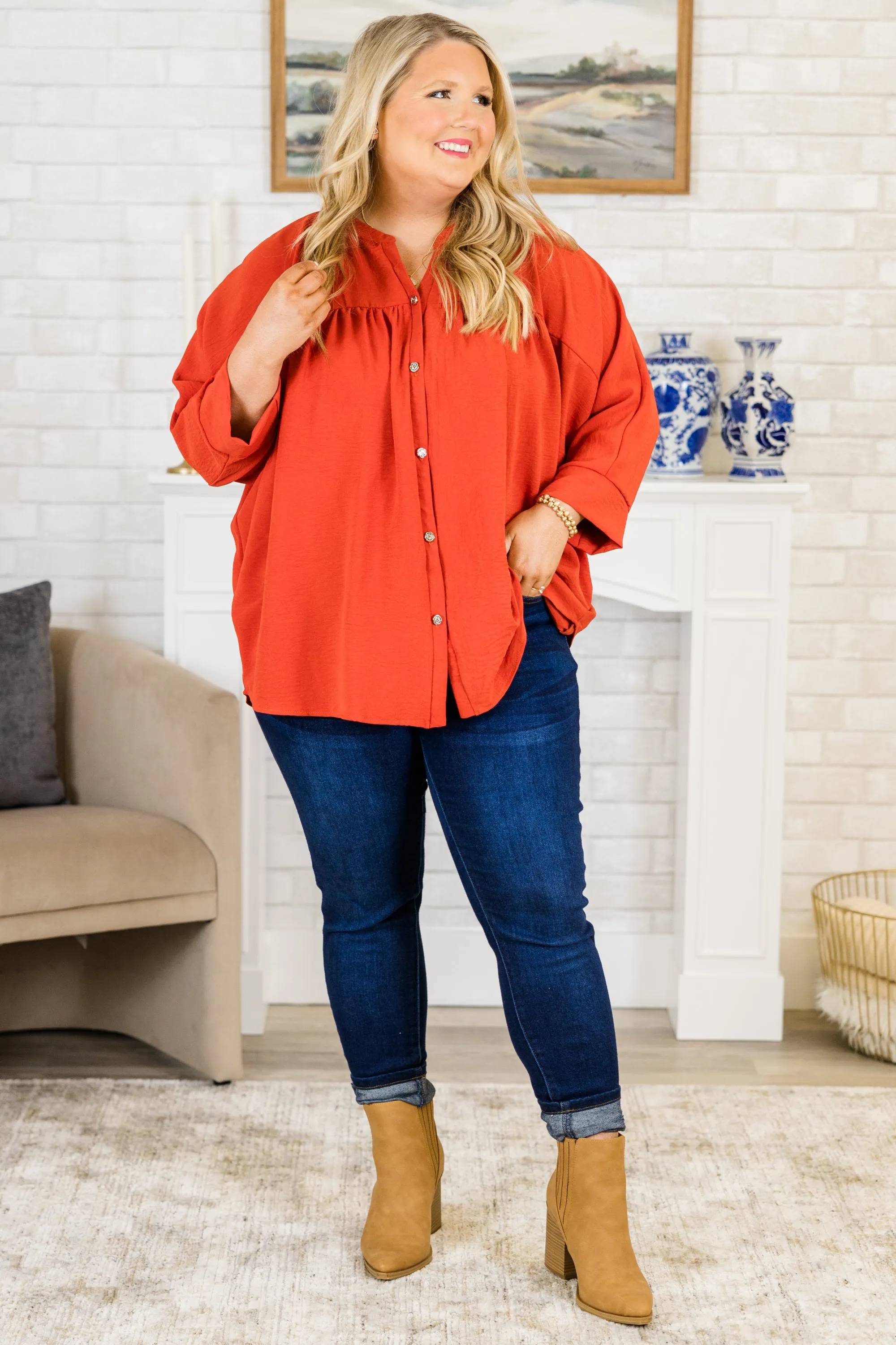 Fond Reflections Top, Orange