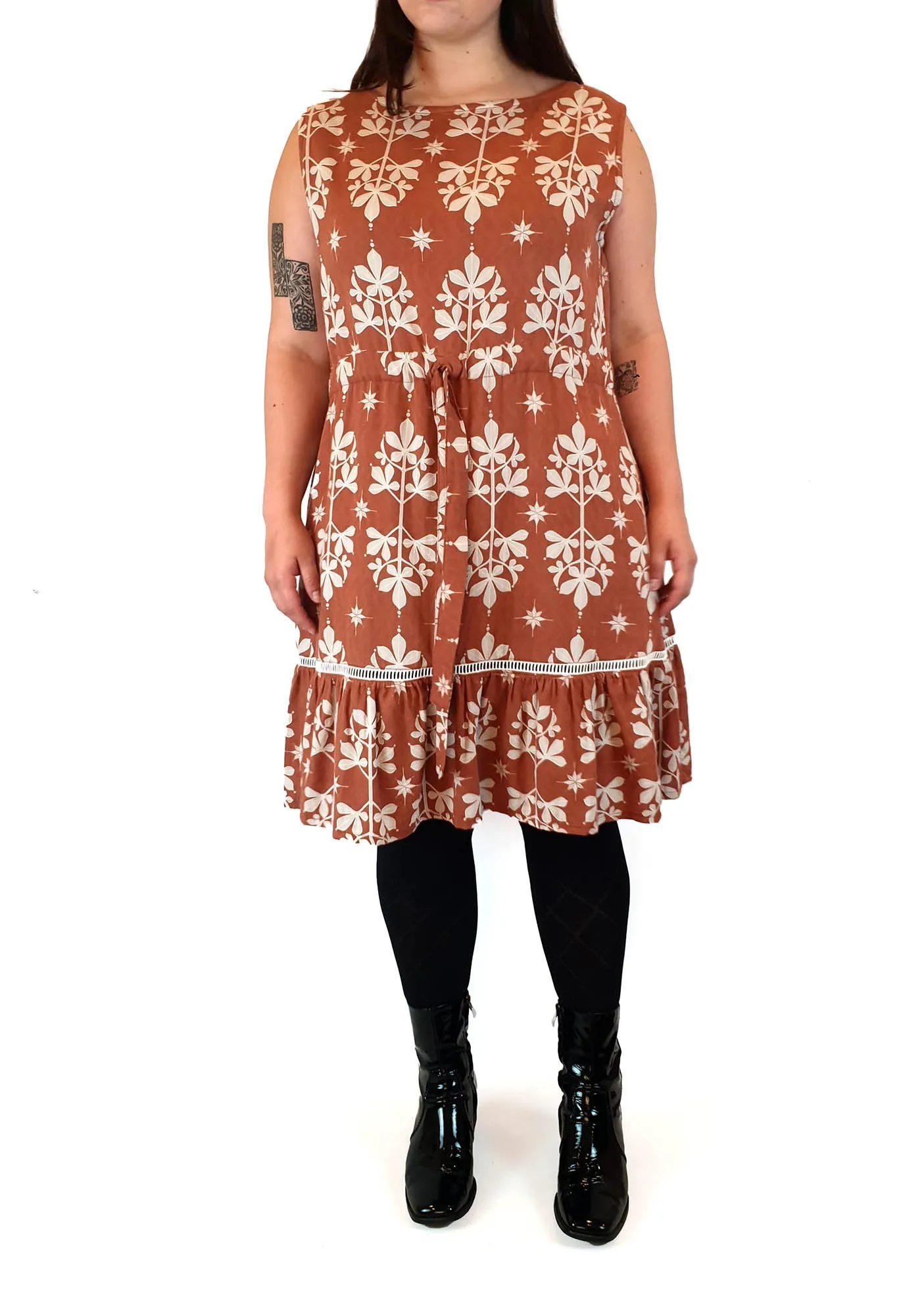 Frank & Dolly's brown print sleeveless dress size XL