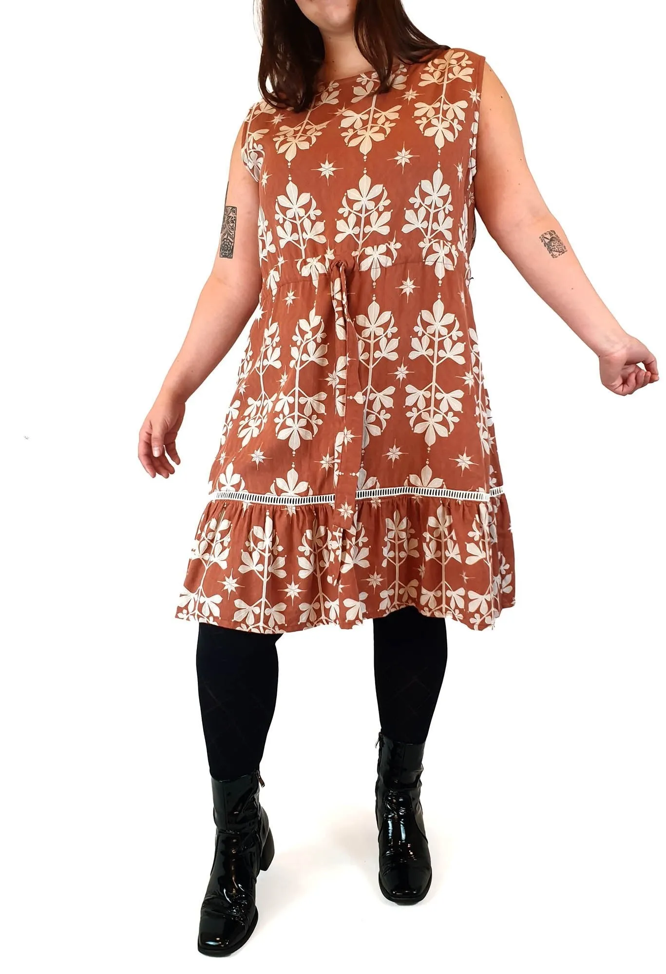 Frank & Dolly's brown print sleeveless dress size XL