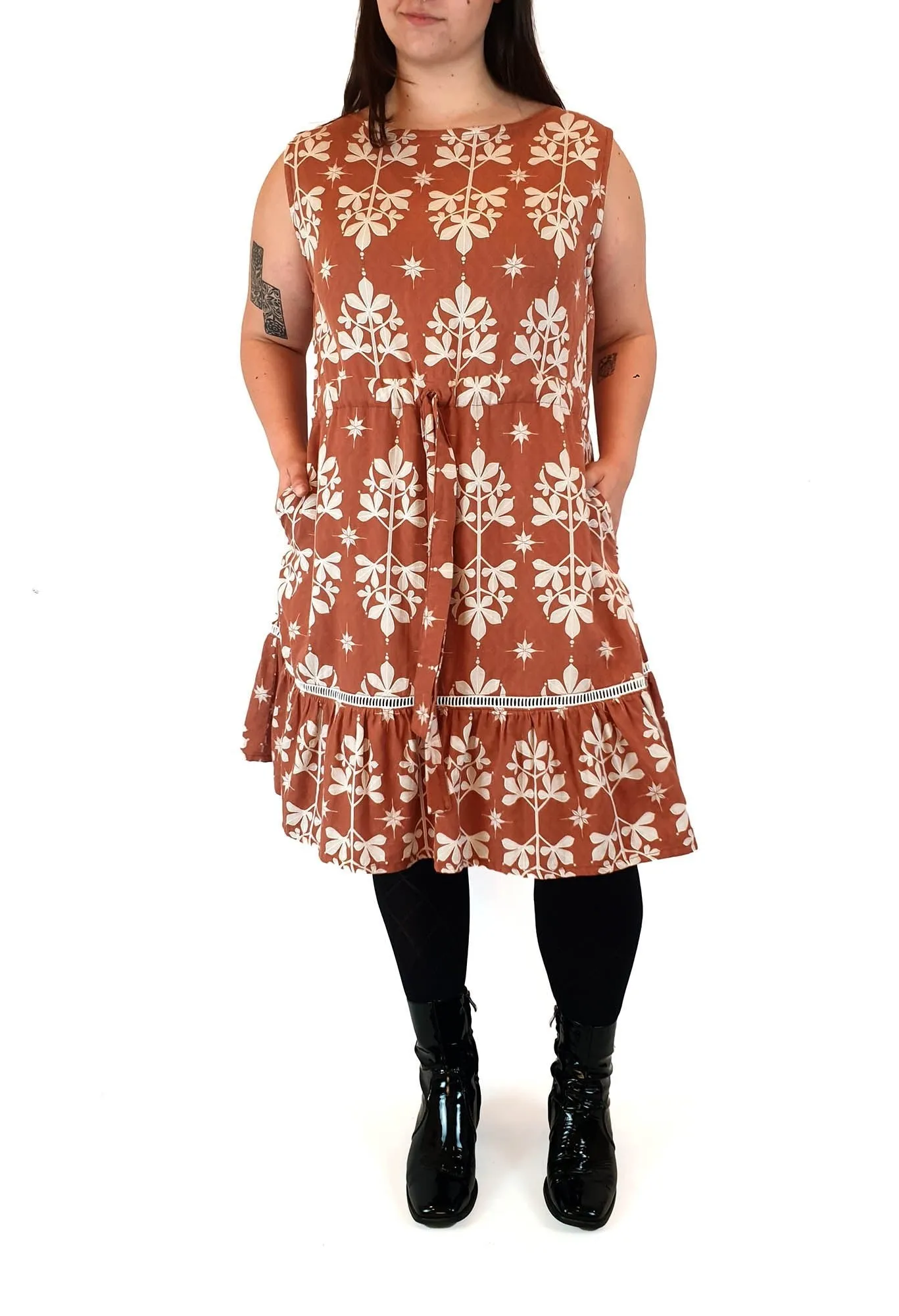 Frank & Dolly's brown print sleeveless dress size XL