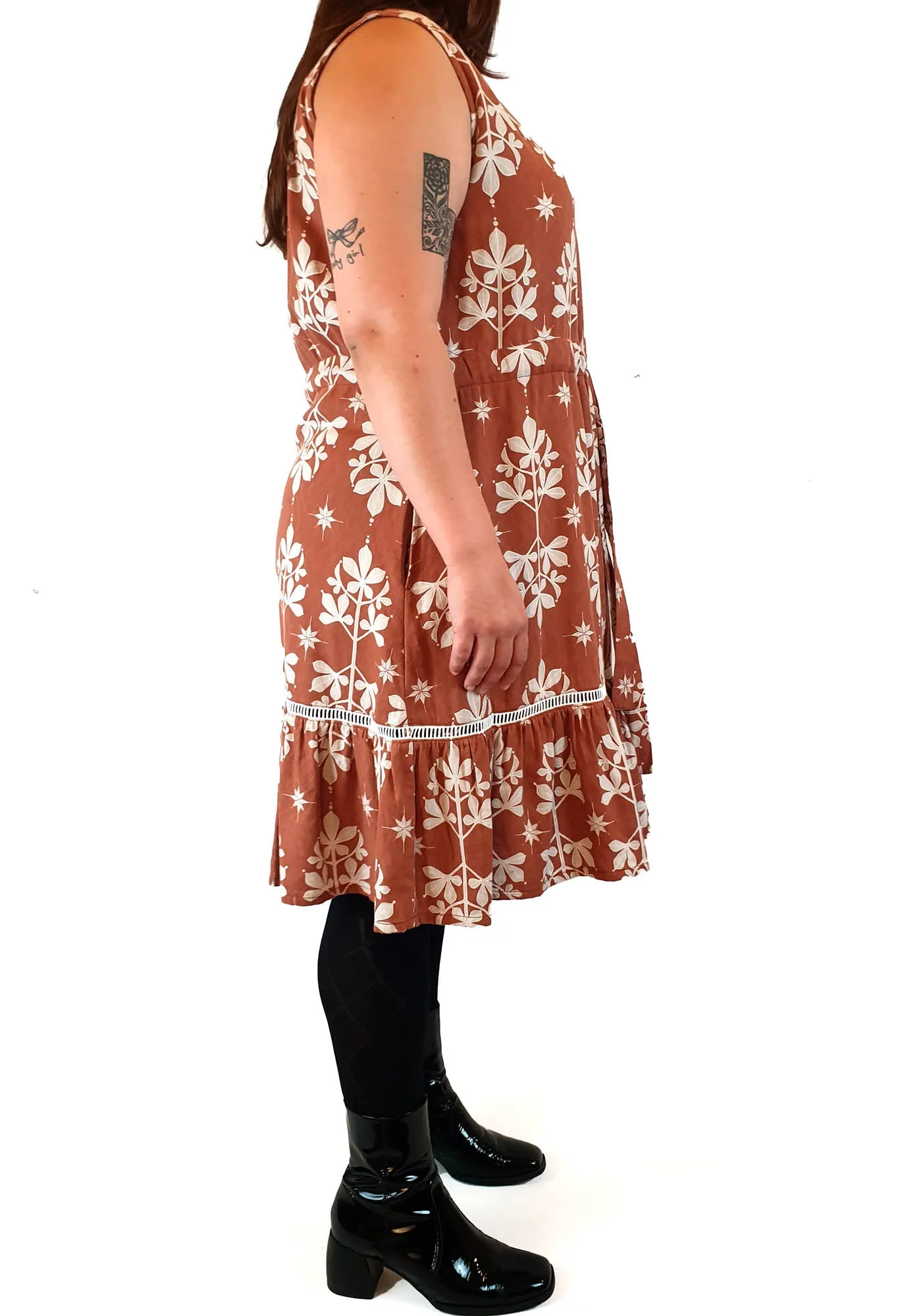 Frank & Dolly's brown print sleeveless dress size XL